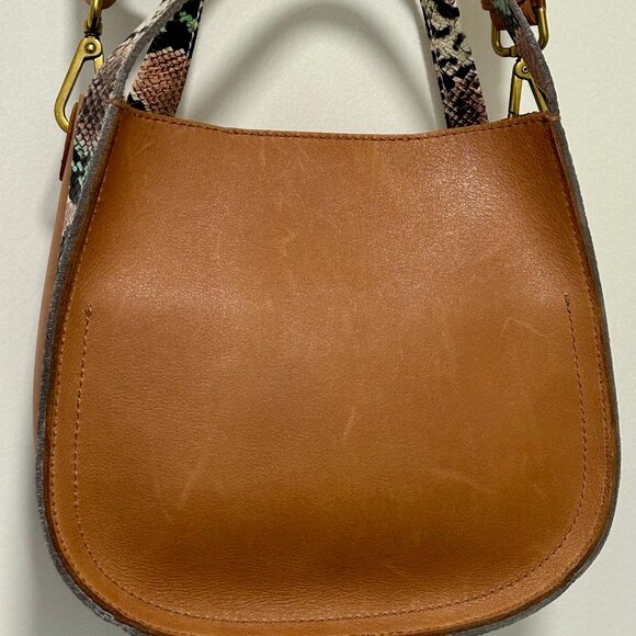 Madewell Sydney Crossbody Tan with Snakeskin Embossed Trim - Picture 1 of 11